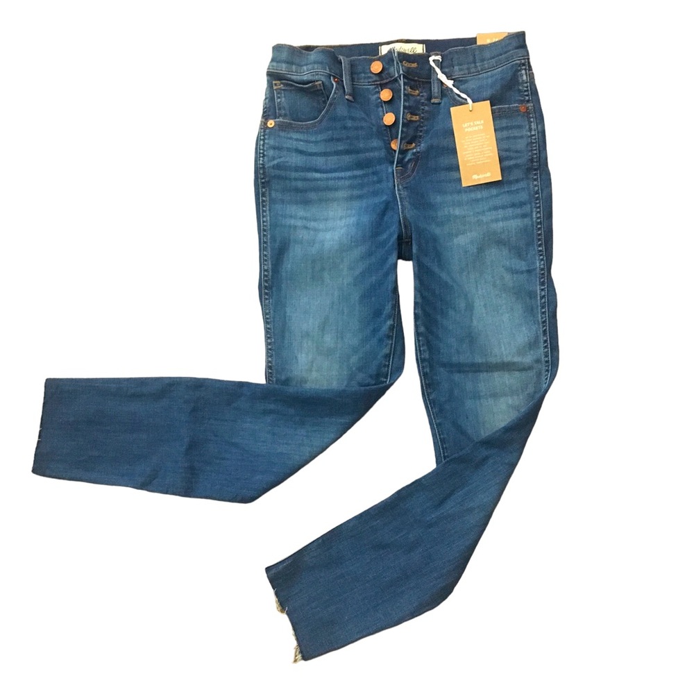 Madewell 10" High Rise Crop Skinny Blue Denim Jeans Size 26 NWT